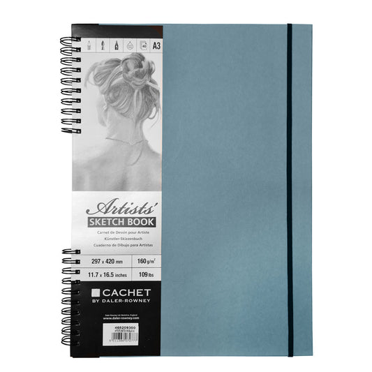Daler-Rowney : Cachet : Artists Sketchbook : 160gsm : 40 sheets : A3 : Blue