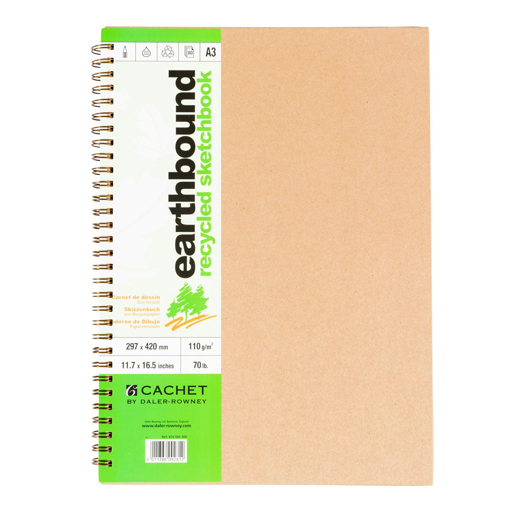 Daler-Rowney : Cachet : Earthbound Sketchbook : Wirebound : 110gsm : 80 Sheets : A3