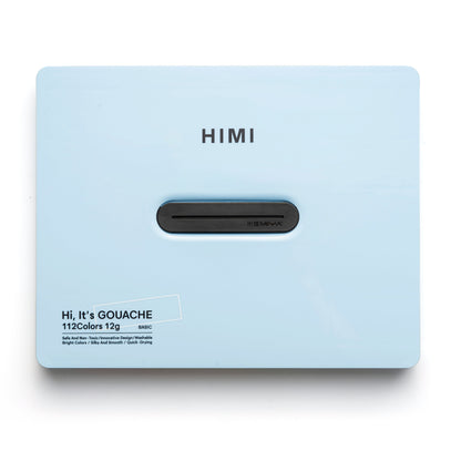 HIMI : Jelly Cup Gouache : 12ml Twin Cups : Set of 112 Colours : Plastic Case : Ice Blue