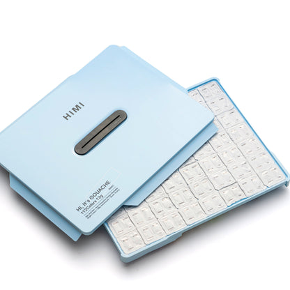 HIMI : Jelly Cup Gouache : 12ml Twin Cups : Set of 112 Colours : Plastic Case : Ice Blue