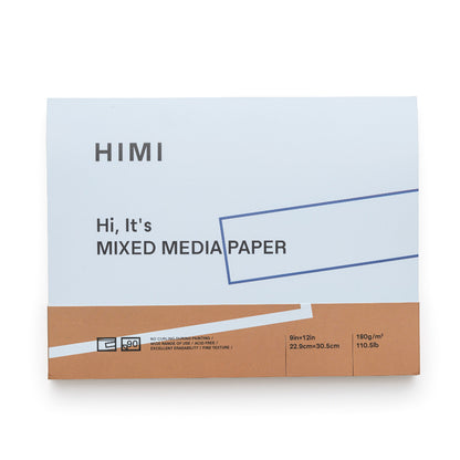 HIMI : Mixed Media Paper : Pad : 22.9x30.5cm (Apx.9x12in) : 180gsm : 90 Sheets