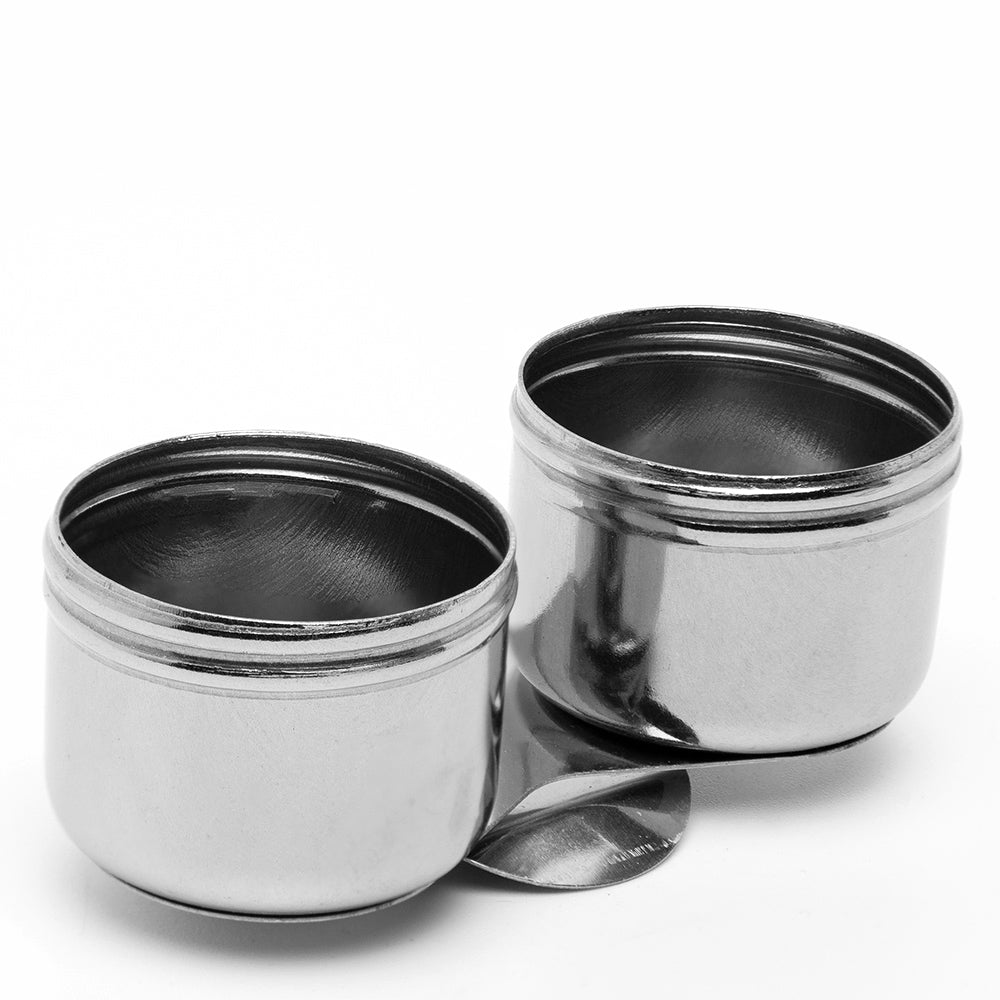 Studio Essentials : Double Artist Dipper and Lid : 2x1.5in Diameter (Apx.5x4cm) : Clips On To Palette