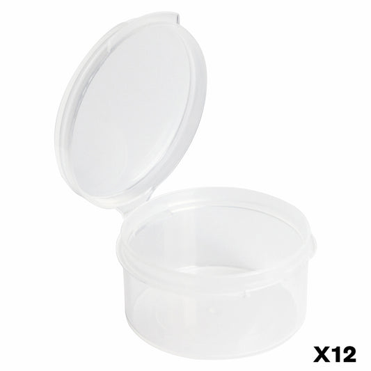 Two clear plastic containers with lids on a white background