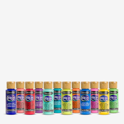 Deco Art : Americana : Acrylic Paint : 59ml : Bright Colours : Set of 12