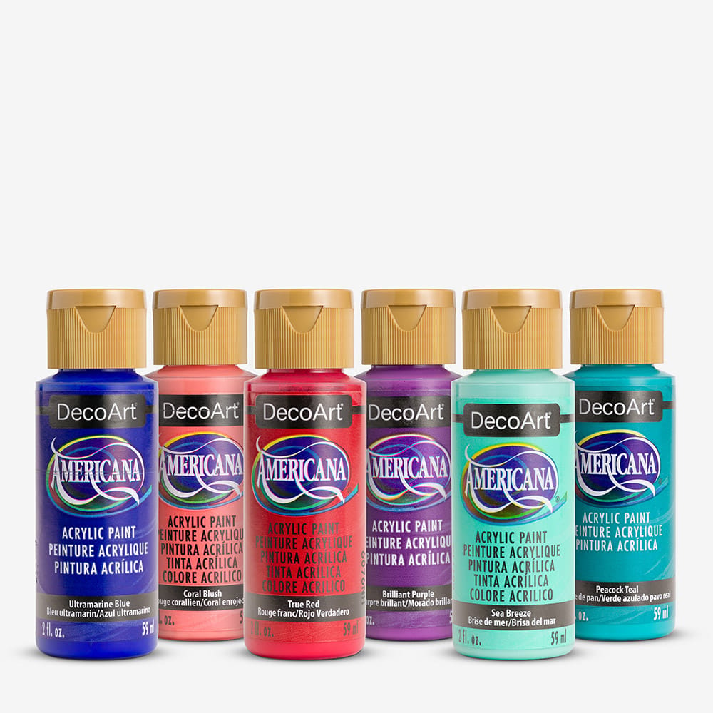 Deco Art : Americana : Acrylic Paint : 59ml : Bright Colours : Set of 12