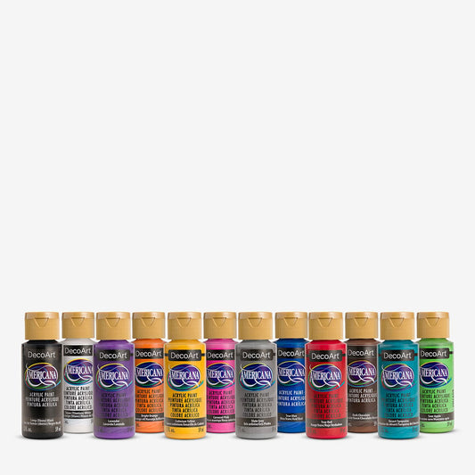 Deco Art : Americana : Acrylic Paint : 59ml : Primary Colours : Set of 12