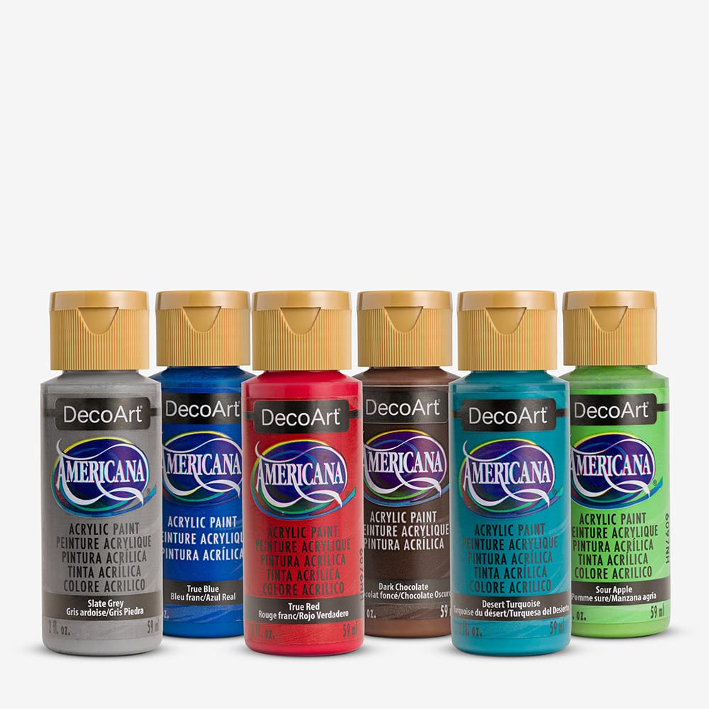 Deco Art : Americana : Acrylic Paint : 59ml : Primary Colours : Set of 12