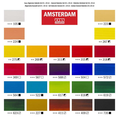 Amsterdam Acrylic Paint General Selection Colour Swatches