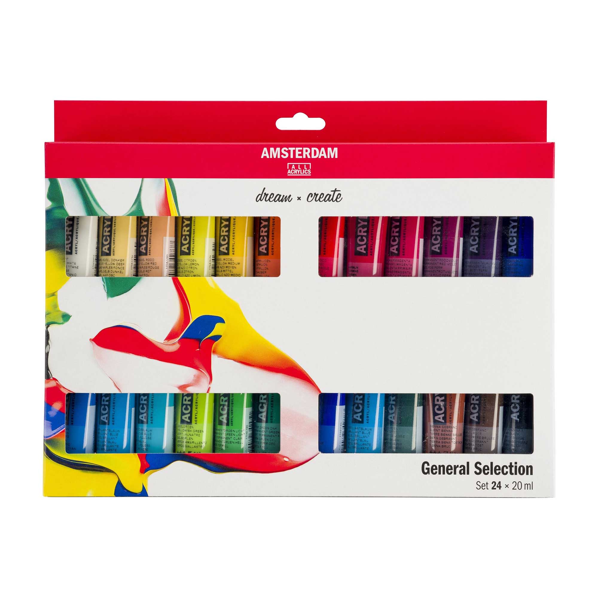 Straight view of Amsterdam Acrylic Paint General Selection Set