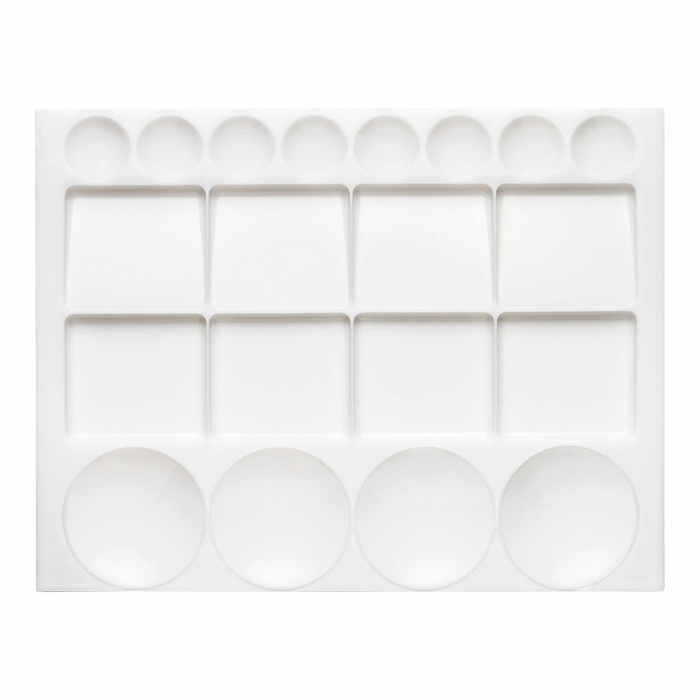 Studio Essentials : Large Rectangular Plastic Palette : 10x13in (Apx.24x35cm) : 20 Well