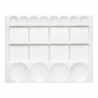 Studio Essentials : Large Rectangular Plastic Palette : 10x13in (Apx.24x35cm) : 20 Well