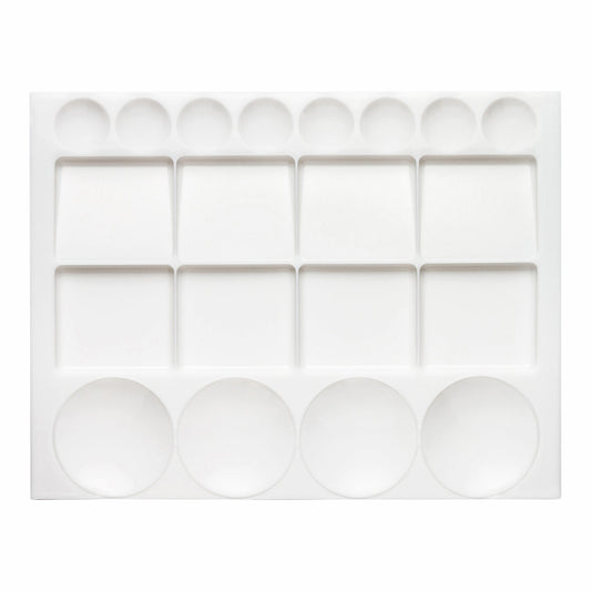 Studio Essentials : Large Rectangular Plastic Palette : 10x13in (Apx.24x35cm) : 20 Well