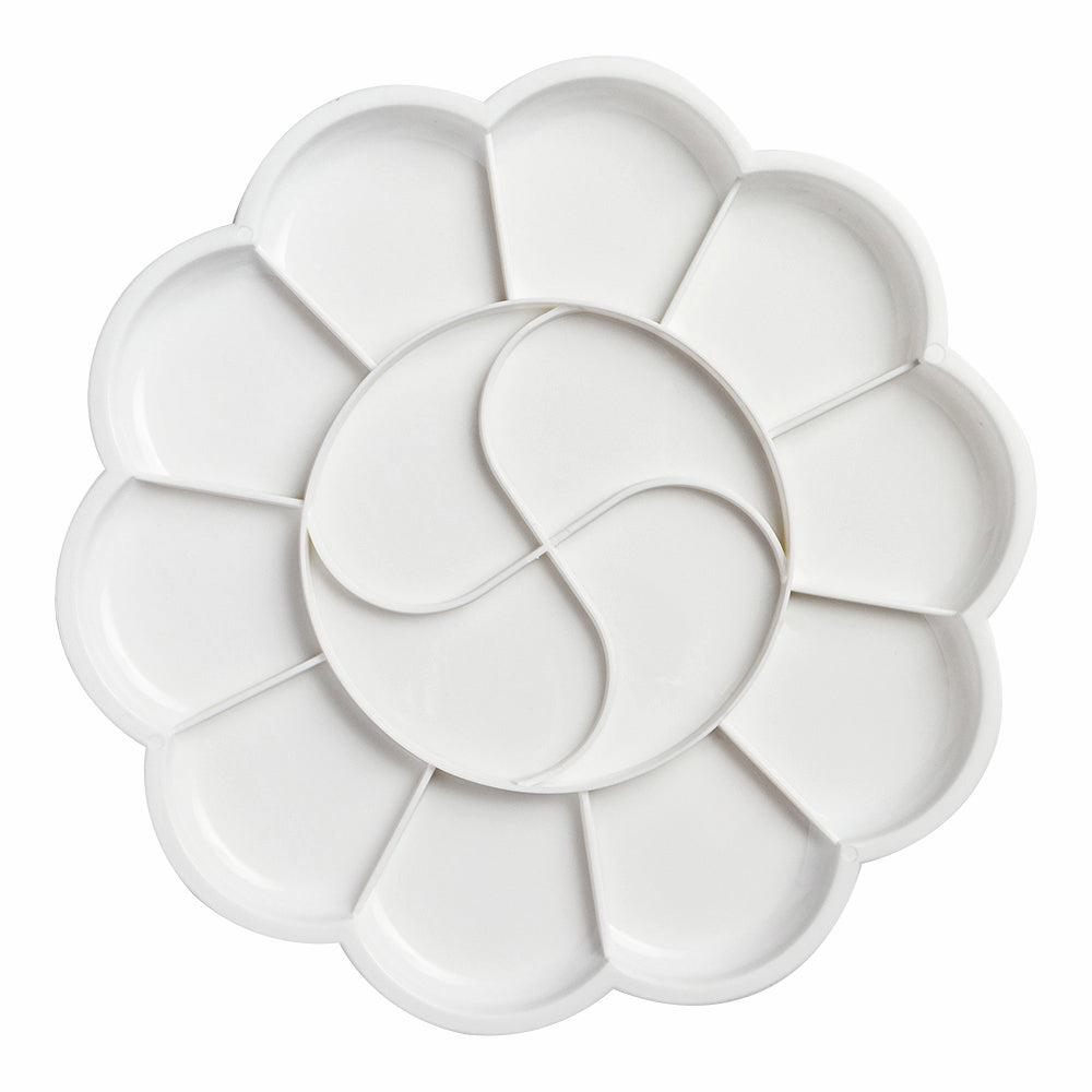 Studio Essentials : Daisy Plastic Palette : 20cm Diameter (Apx.8in) : 14 Well
