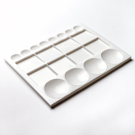 Studio Essentials : Large Rectangular Plastic Palette : 10x13in (Apx.24x35cm) : 20 Well