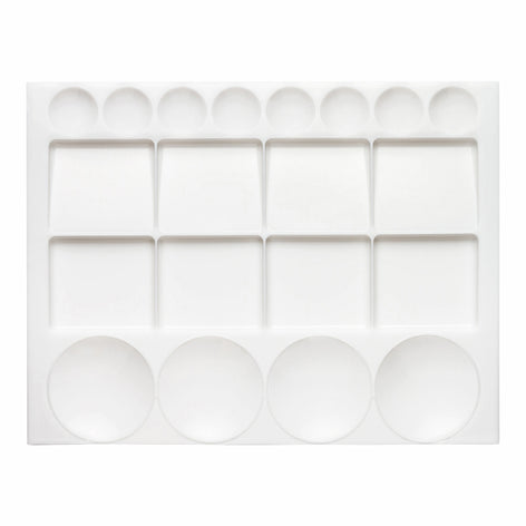 Studio Essentials : Large Rectangular Plastic Palette : 10x13in (Apx.24x35cm) : 20 Well