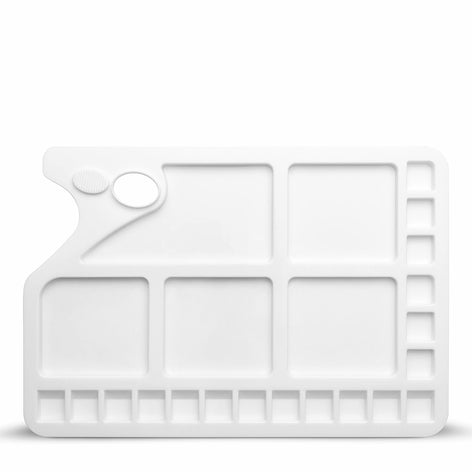Studio Essentials : Large Rectangular Plastic Palette : 10x13in (Apx.24x35cm) : 23 Well