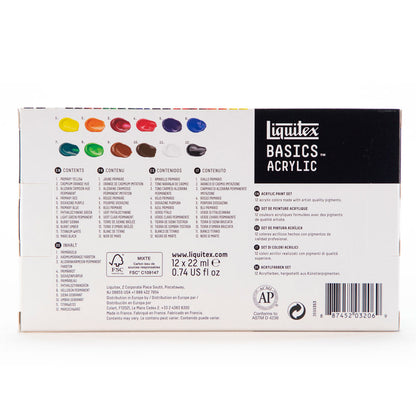 Liquitex : Basics : Acrylic Paint : 22ml : V2 : Set of 12