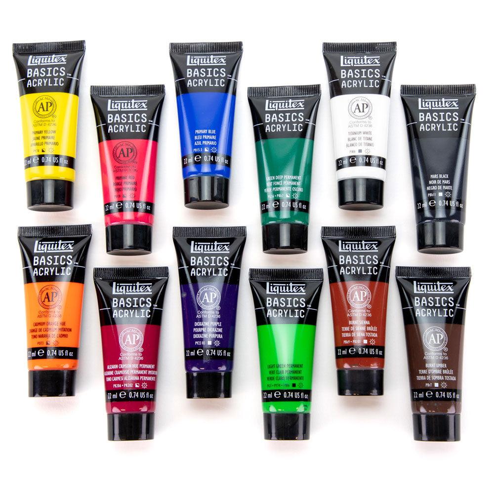Liquitex : Basics : Acrylic Paint : 22ml : V2 : Set of 12