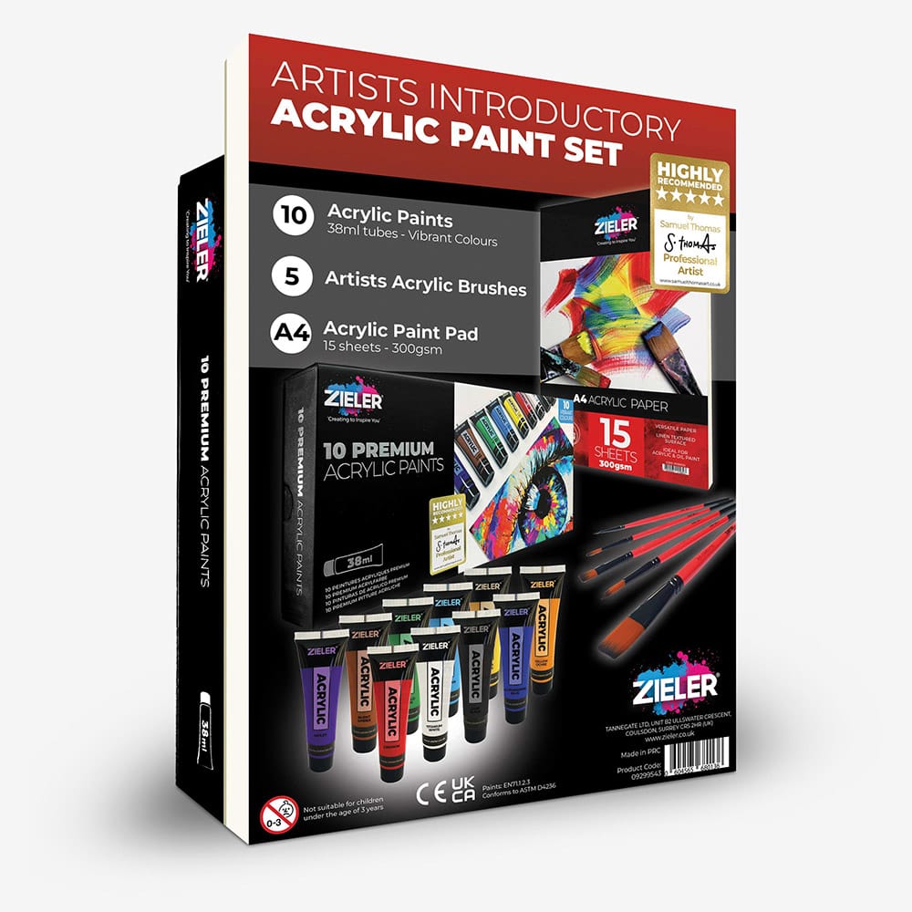 Zieler : Artists Acrylic Painting : Introductory Set : Set of 16