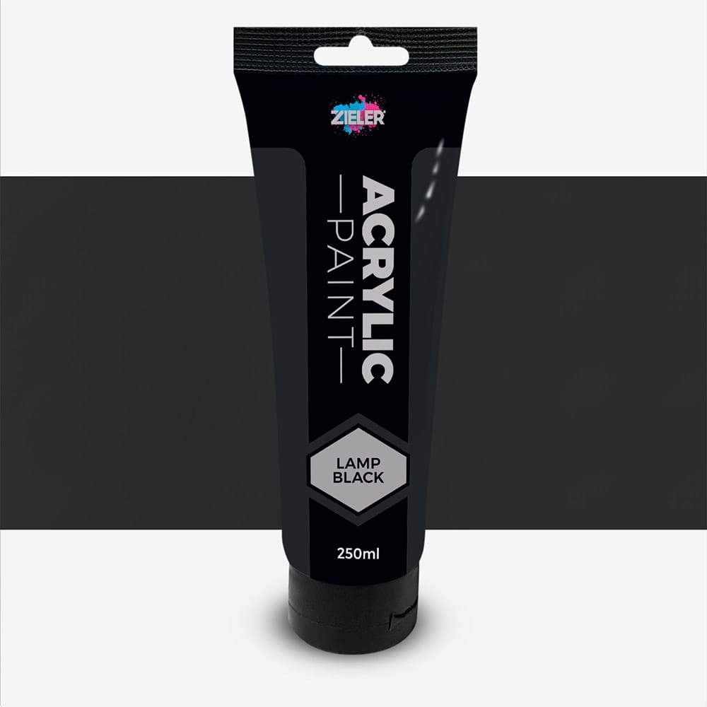Zieler : Premium Acrylic Paint : 250ml : Lamp Black