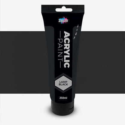 Zieler : Premium Acrylic Paint : 250ml : Lamp Black