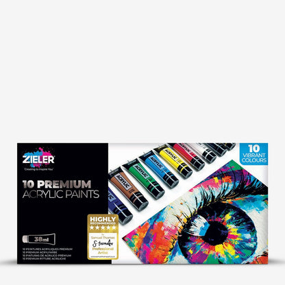 Zieler : Premium Easel Acrylic Gift Set : A3 : Set of 18