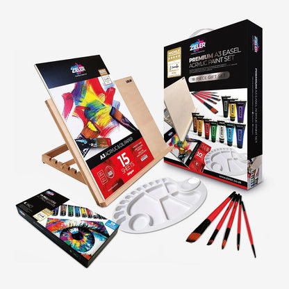 Zieler : Premium Easel Acrylic Gift Set : A3 : Set of 18
