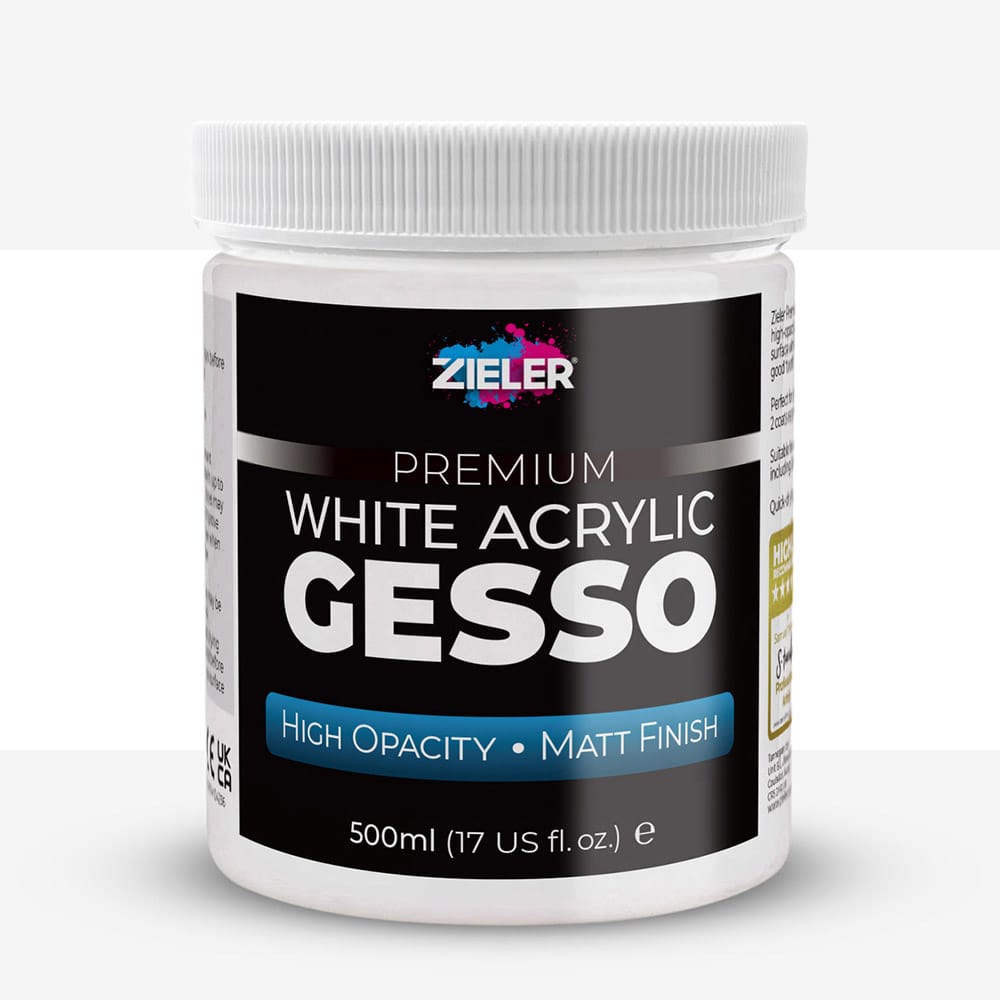 Zieler : Premium White Acrylic Gesso : 500ml