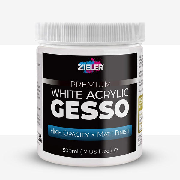 Zieler : Premium White Acrylic Gesso : 500ml – ARTdiscount