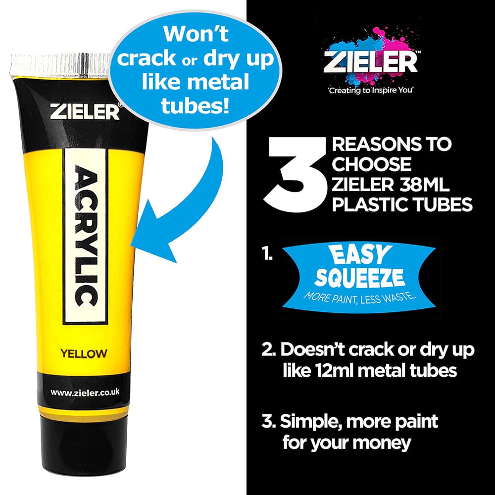 Zieler : Premium Acrylic Paint : 120ml : Set of 8