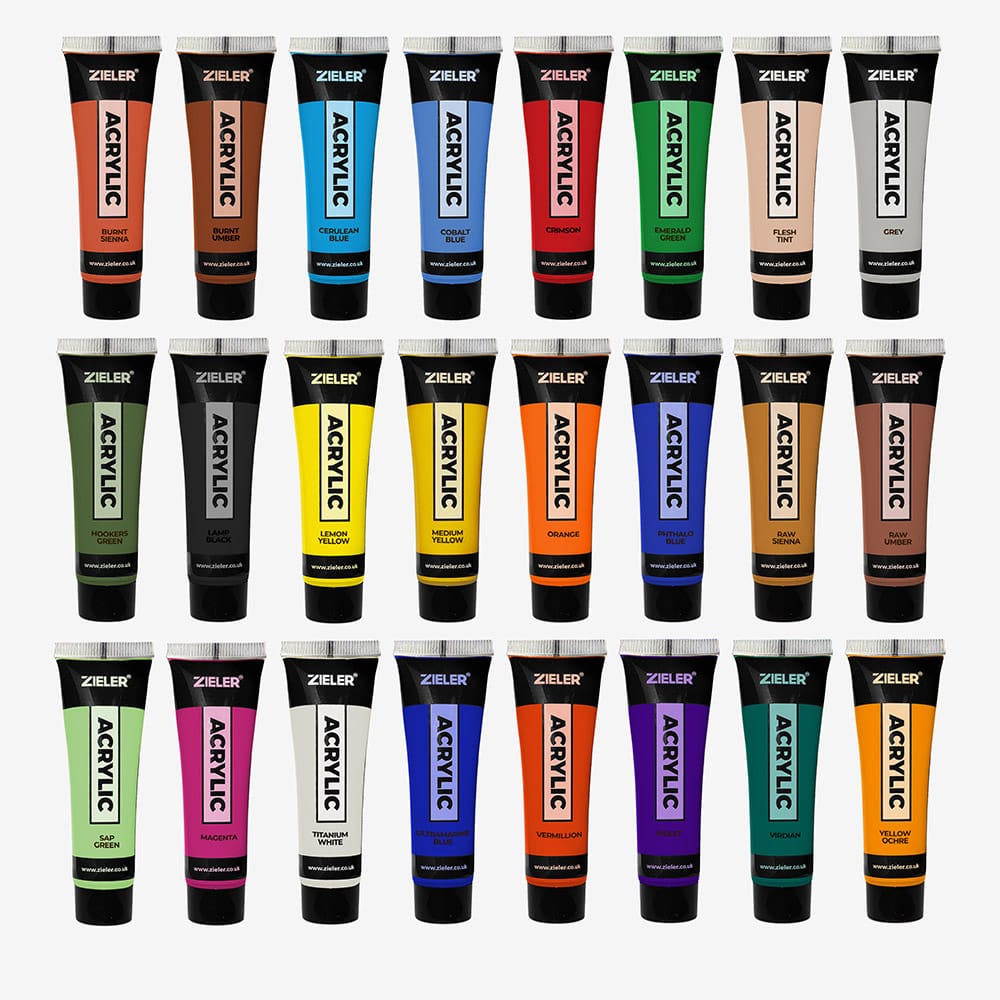 Zieler : Premium Acrylic Paint : 22ml : Complete Set