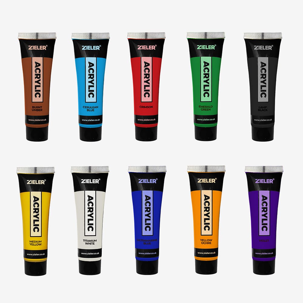 Zieler : Premium Acrylic Paint : 38ml : Set of 10