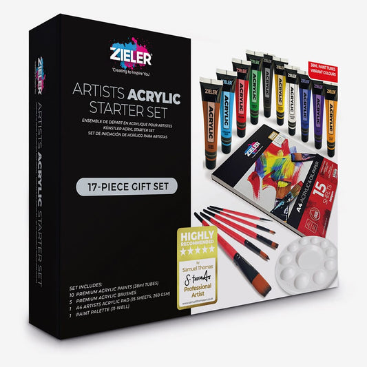 Zieler : Premium Acrylic Paint : 38ml : Starter Set