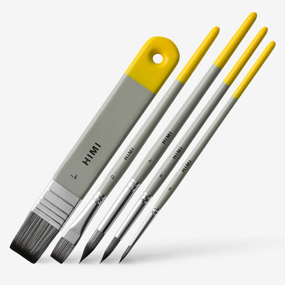 HIMI : Gouache & Watercolour Brush Set : Synthetic : Set of 5 : Grey
