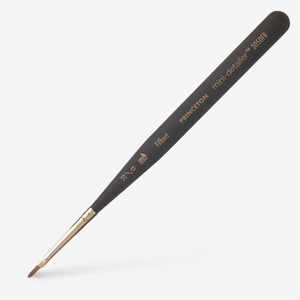 Princeton : Miniature Synthetic Sable Brush : Size 10/0 Filbert : 3050
