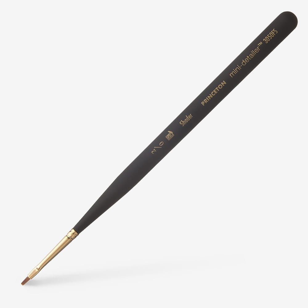 Princeton : Miniature Synthetic Sable Brush : Size 2/0 Flat Shader : 3050