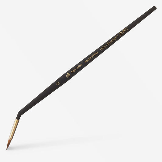 Princeton : Miniature Synthetic Sable Brush : Size 0 Angle Spot Detailer : 3050