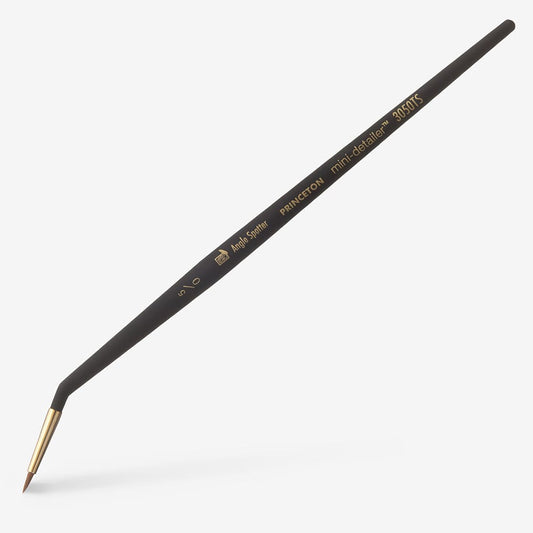 Princeton : Miniature Synthetic Sable Brush : Size 5/0 Angle Spot Detailer : 3050