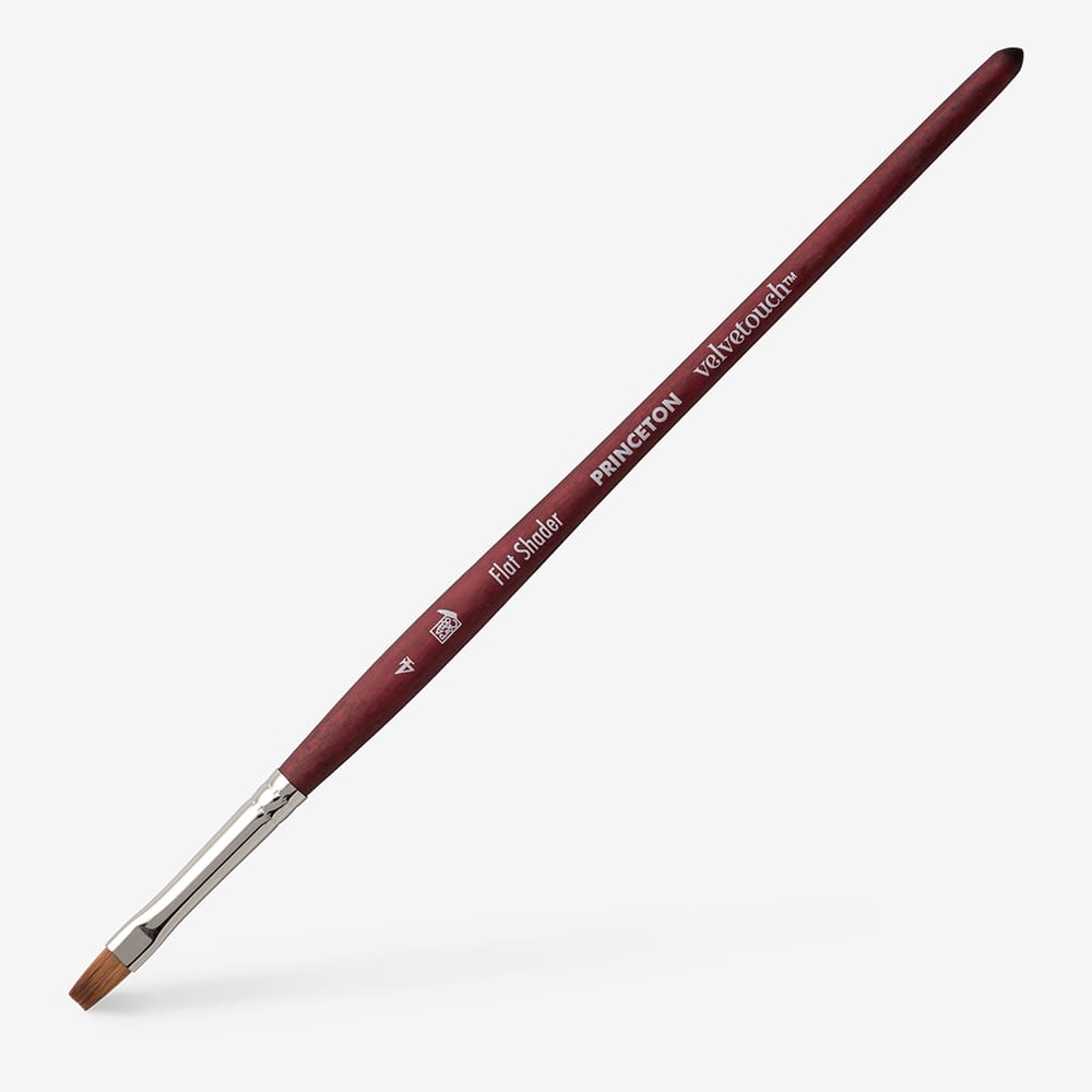 Princeton : Velvetouch : Series 3950 : Short Handle : Flat Shader