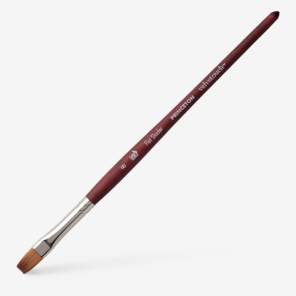 Princeton : Velvetouch : Series 3950 : Short Handle : Flat Shader
