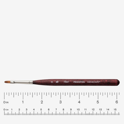 Princeton : Velvetouch : Series 3950 : Short Handle : Mini Filbert : Size 0