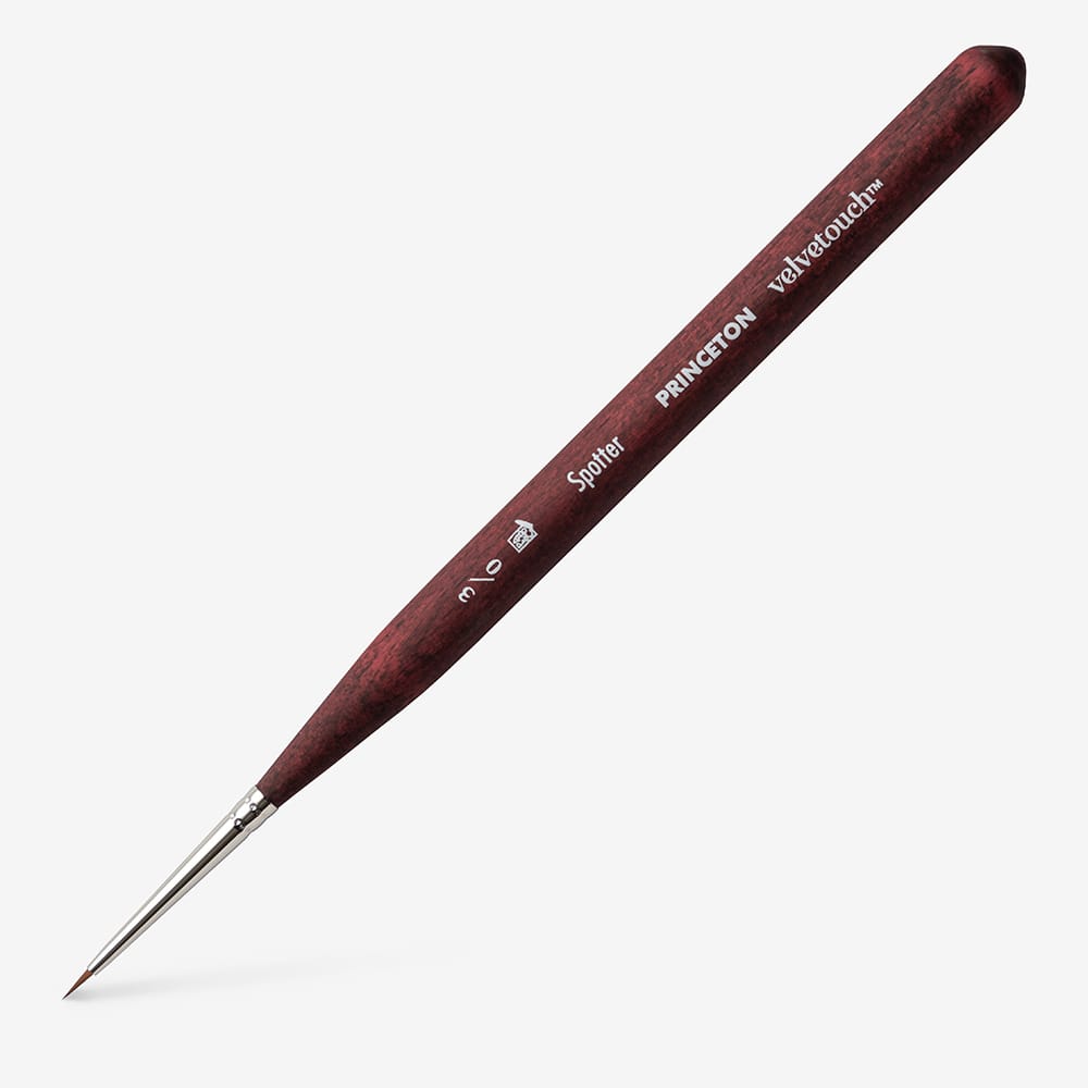 Princeton : Velvetouch : Series 3950 : Short Handle : Mini Tight Spotter : Size 3/0
