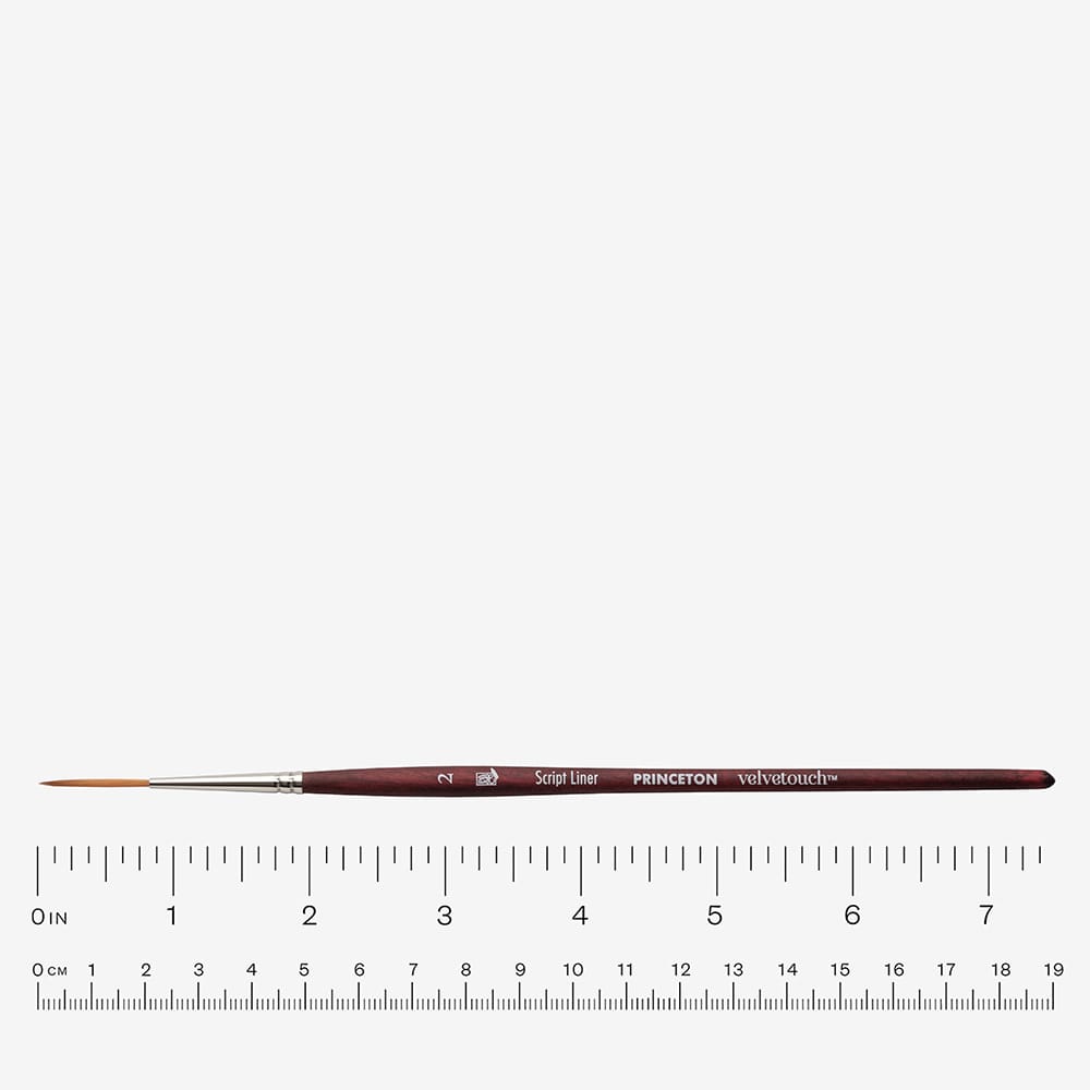 Princeton : Velvetouch : Series 3950 : Short Handle : Script Liner : Size 2