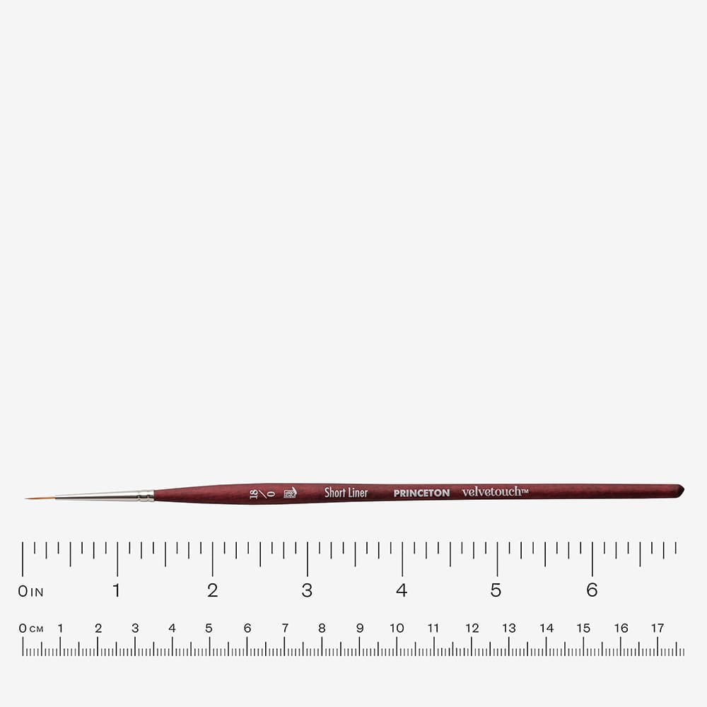Princeton : Velvetouch : Series 3950 : Short Handle : Short Liner : Size 18/0