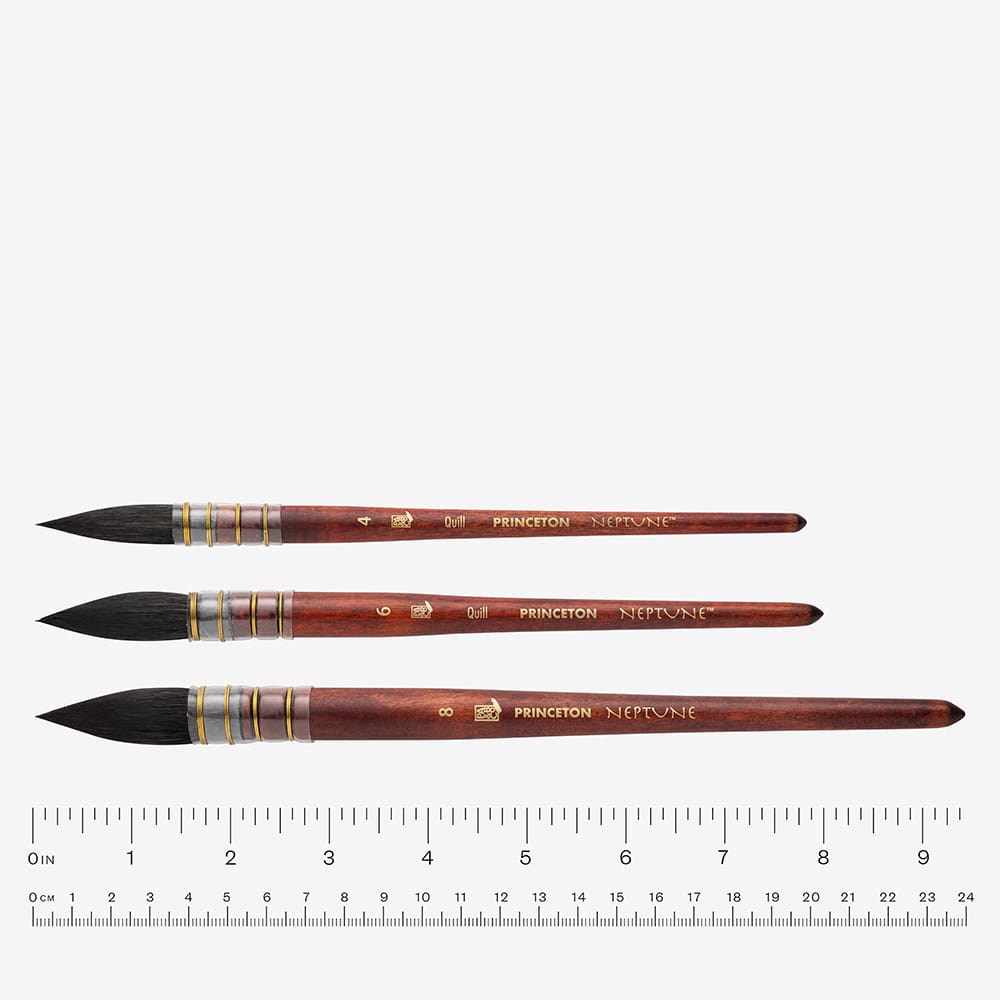 Princeton : Neptune : Synthetic Squirrel : Watercolour Brush : Series 4750 : Short Handle : Quill