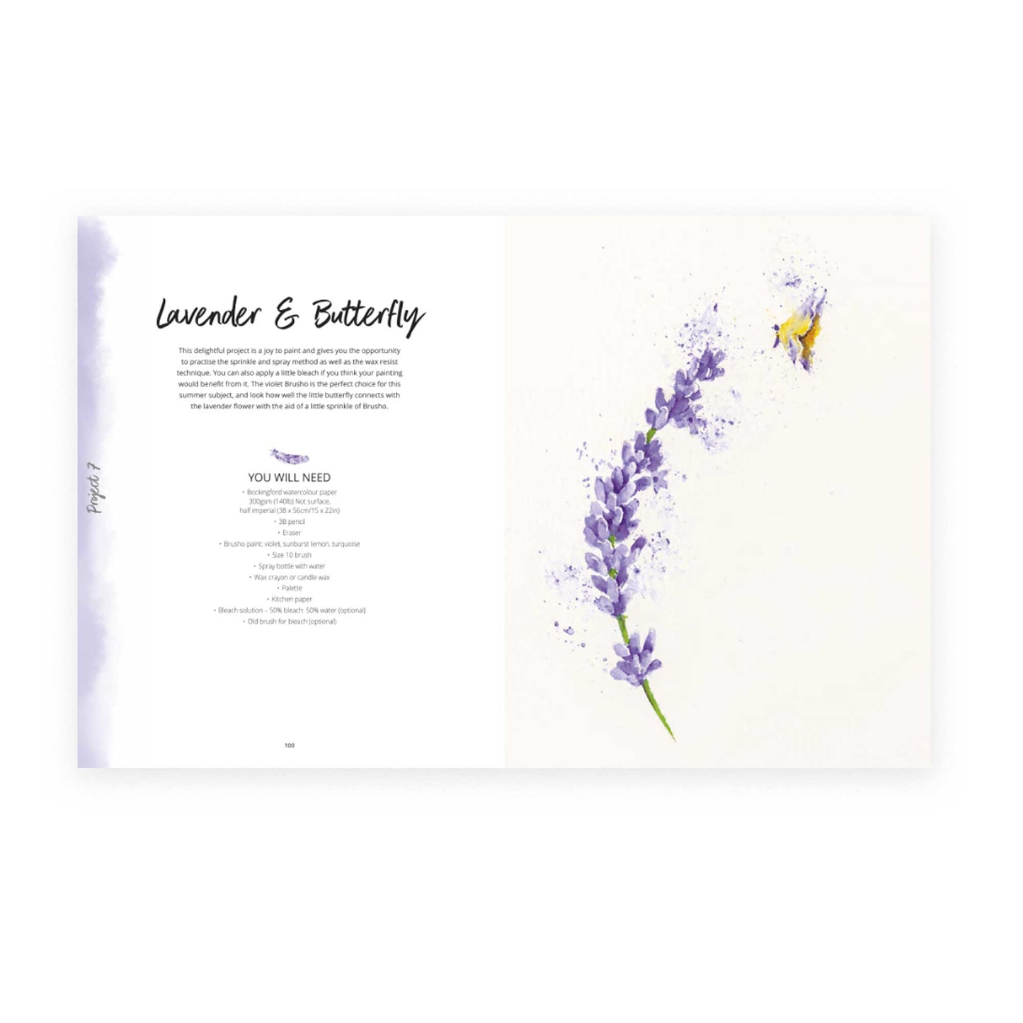 Sample Page 3 - Painting a lavender flower and a butterfly