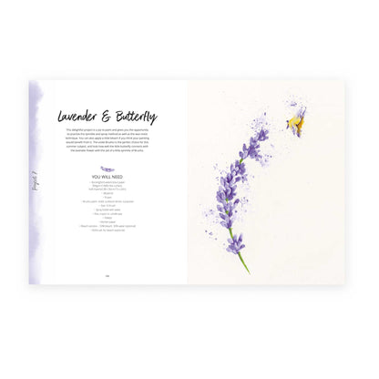 Sample Page 3 - Painting a lavender flower and a butterfly
