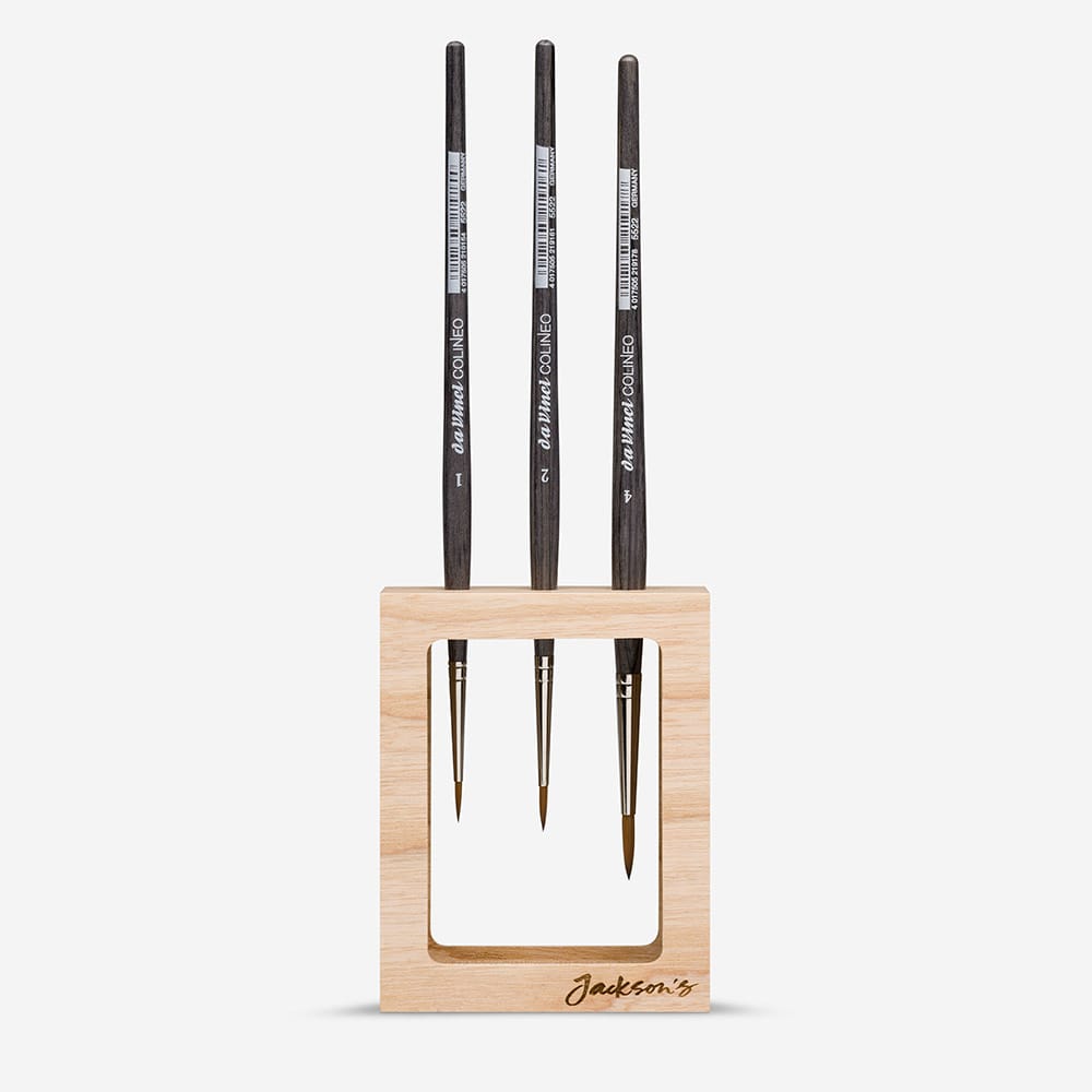 Da Vinci : Colineo : Synthetic Kolinsky : Series 5522 : Set of 3 Wooden Display