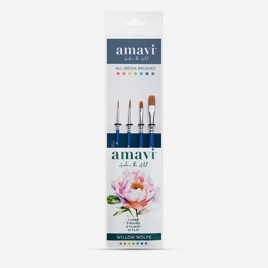 Willow Wolfe : Amavi Mixed Media Brush Set : Basic Shapes