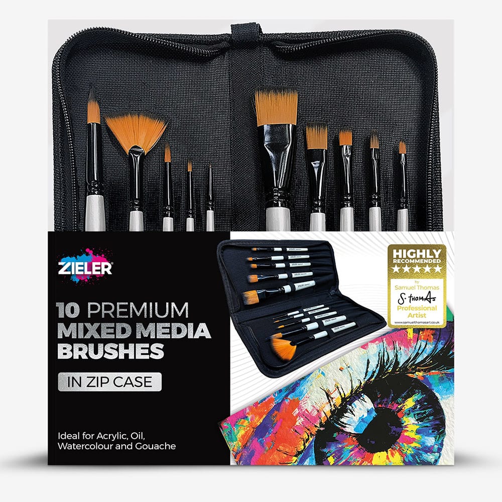 Zieler : Premium Artists' Brushes : Mixed Media with Nylon Brush